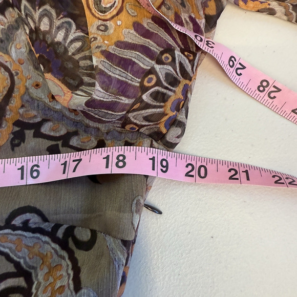 Zara Forest Fairy Dress Womens Size M Sheer Brown Floral Festival Ruffle Whimsy - Picture 6 of 9